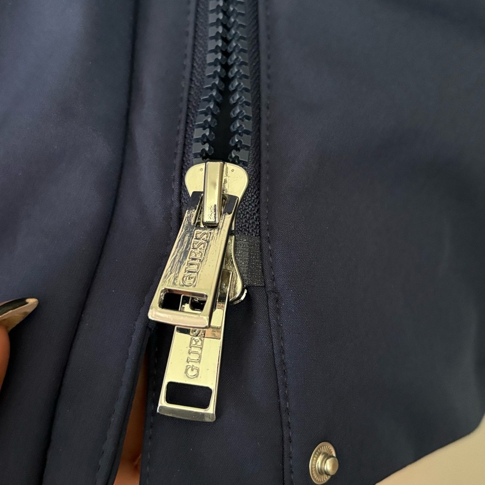 Guess Softshell Hooded Jacket Medium Blackened Blue - Picture 8 of 10